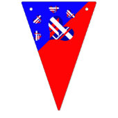 Rood wit en blauw driehoek Bunting Banner (Tweede vlag)