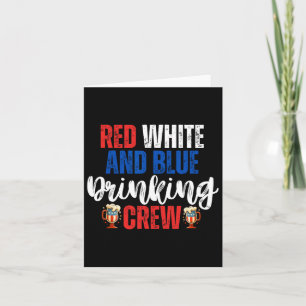 Rood wit en blauw Drink Crew Party Beer Americ Kaart