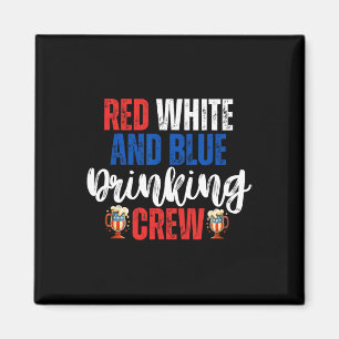 Rood wit en blauw Drink Crew Party Beer Americ Magneet