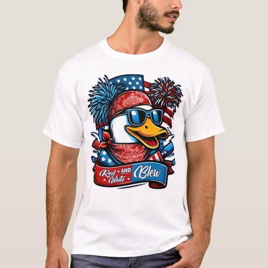 Rood wit en blauw eendje t-shirt (Voorkant)
