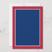 Rood Wit en Blauw Eenvoudig Elegant Pensioen Parti Kaart (Achterkant)