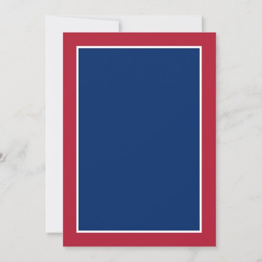 Rood Wit en Blauw Eenvoudig Elegant Pensioen Parti Kaart (Achterkant)