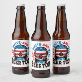 Rood wit en blauw en bier Te 4e juli Etiket (Flessen)