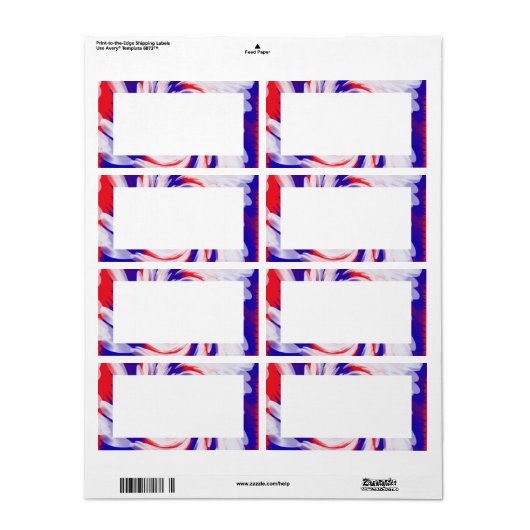 rood wit en blauw etiket (Full Sheet)