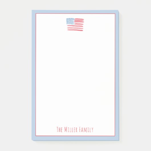 Rood, Wit en Blauw Familie Notitieblok Post-it® Notes (Voorkant)
