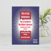 Rood, wit en blauw Firecracker Kaart (Staand voorkant)