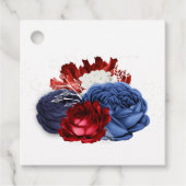 Rood wit en blauw Floral 4 juli bruiloft Bedankjes Labels (Voorkant)