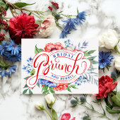 Rood wit en blauw Floral | Brunch & Bubble Kaart