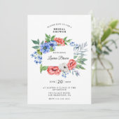 Rood wit en blauw Floral Patriottisch Vrijgezellen Kaart (Staand voorkant)