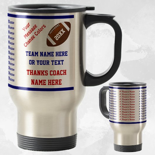 Rood, Wit en Blauw, Football Coach Gift Ideas, Reisbeker