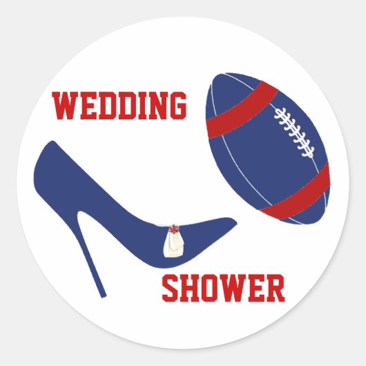 Rood, wit en blauw Football met geprojecteerde env Ronde Sticker (Voorkant)