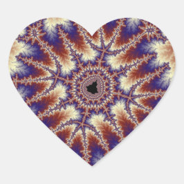 Rood, wit en blauw Fractal Birthday Hart Sticker