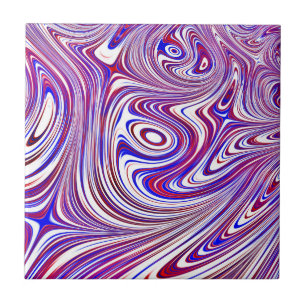 Rood, Wit en Blauw Fractal Design Tegeltje