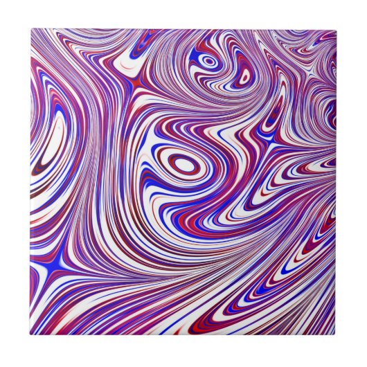 Rood, Wit en Blauw Fractal Design Tegeltje (Voorkant)