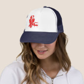 Rood wit en blauw gasmasker trucker pet (In situ)
