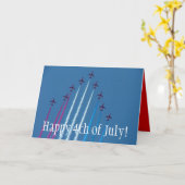 Rood, wit en blauw, gelukkig 4 juli! kaart (Gele Bloem)