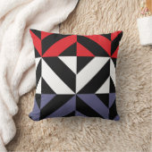 Rood wit en blauw Geometric ZigZag Kussen (Deken)