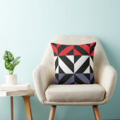 Rood wit en blauw Geometric ZigZag Kussen (Stoel)