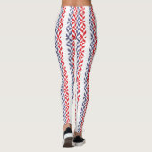 Rood wit en blauw Geometric ZigZag Leggings (Achterkant)