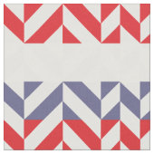 Rood wit en blauw Geometric ZigZag Stof (Close Up)