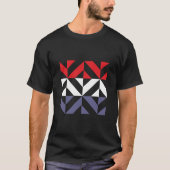 Rood wit en blauw Geometric ZigZag T-shirt (Voorkant)