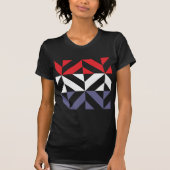 Rood wit en blauw Geometric ZigZag T-shirt (Voorkant)