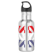 Rood wit en blauw Geometric ZigZag Waterfles (Achterkant)