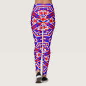 Rood, wit en blauw geometrisch leggings (Achterkant)