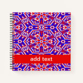 Rood, wit en blauw geometrisch notitieboek (Voorkant)