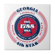 Rood, wit en blauw Georgia Keramische Tegel