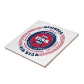 Rood, wit en blauw Georgia Keramische Tegel Tegeltje (Zijkant)