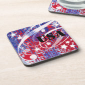 Rood, wit en blauw, gepersonaliseerd bier onderzetter (Linkerzijde)