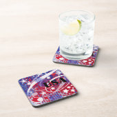 Rood, wit en blauw, gepersonaliseerd bier onderzetter (Rechterzijde)