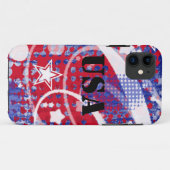 Rood, wit en blauw, gepersonaliseerd Case-Mate iPhone case (Achterkant (horizontaal))