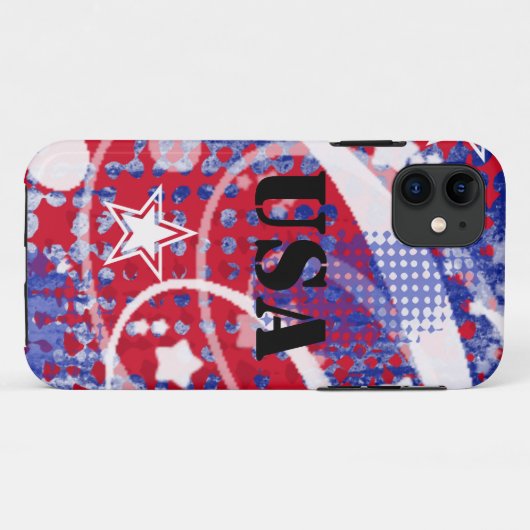 Rood, wit en blauw, gepersonaliseerd Case-Mate iPhone case (Achterkant (horizontaal))