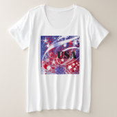 Rood, wit en blauw, gepersonaliseerd grote maat t-shirt (Design voorkant)