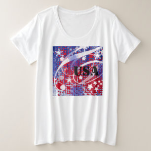 Rood, wit en blauw, gepersonaliseerd grote maat t-shirt