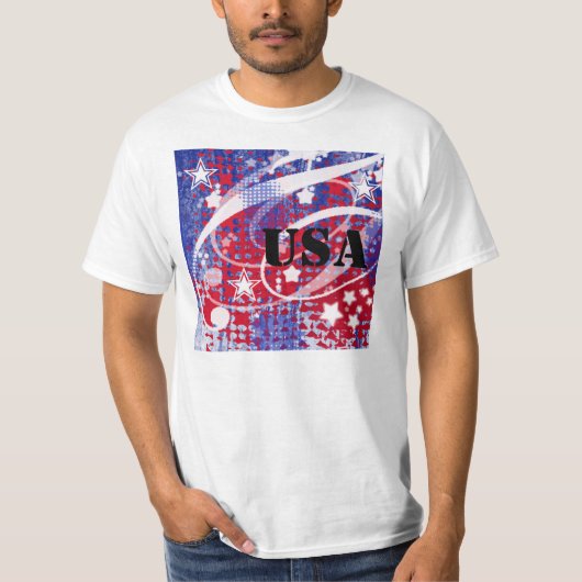 Rood, wit en blauw, gepersonaliseerd t-shirt (Voorkant)