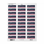 Rood Wit en Blauw Gepersonaliseerd Terugkeeradrese Etiket (Full Sheet)