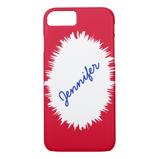 Rood, Wit, en Blauw, Gepersonaliseerde Naam, Wild Case-Mate iPhone Case (Achterkant)