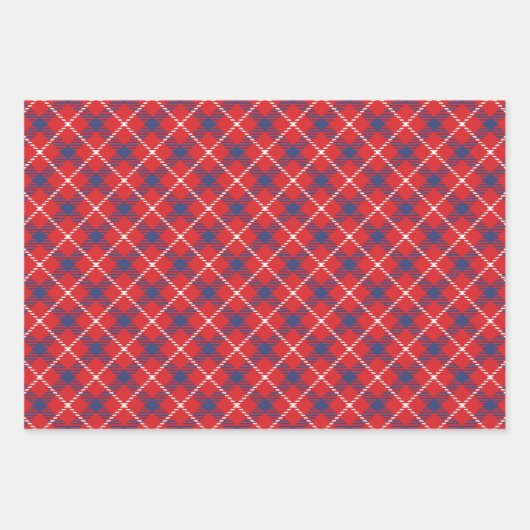 Rood, wit en blauw gepleisterd inpakpapier (Voorkant)