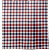 Rood wit en blauw geruit douchegordijn (Voorkant)