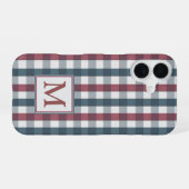 Rood, wit en blauw geruit Monogram iPhone 16 Hoesje (Achterkant horizontaal)