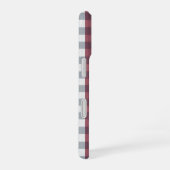 Rood, wit en blauw geruit Monogram iPhone 16 Hoesje (Rechterkant)