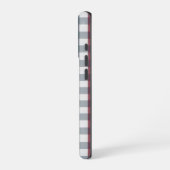 Rood, wit en blauw geruit Monogram iPhone Hoesje (Linkerkant)