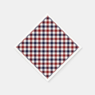 Rood wit en blauw geruit papieren servet