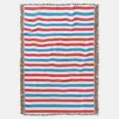 Rood wit en blauw gestreept deken (Voorkant Verticaal)