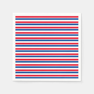 Rood, Wit en Blauw Gestreept Document Bord Servet