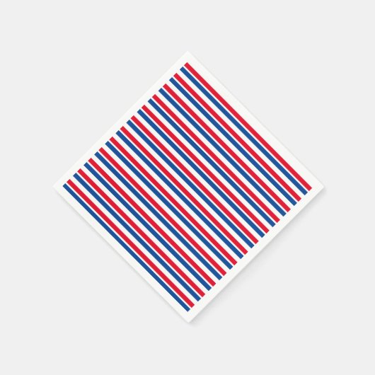 Rood, Wit en Blauw Gestreept Document Bord Servet (Hoek)