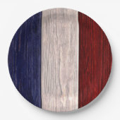 Rood, wit en blauw gestreept hout papieren bordje (Voorkant)